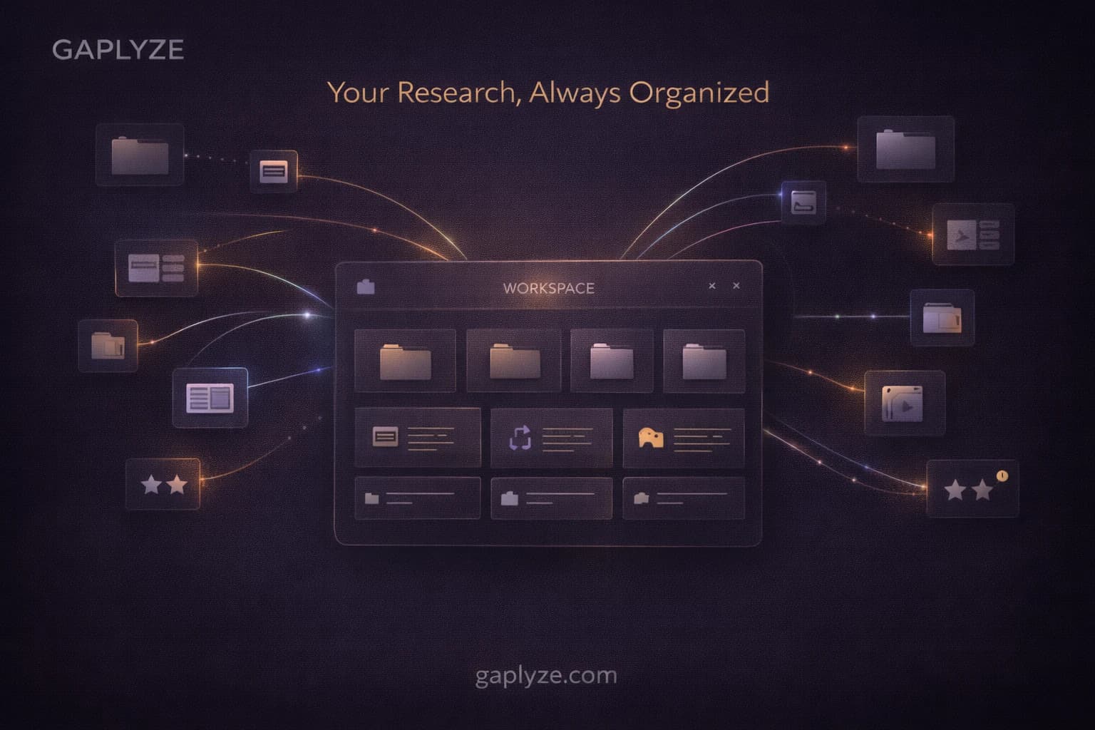 Workspace dashboard with organized research folders