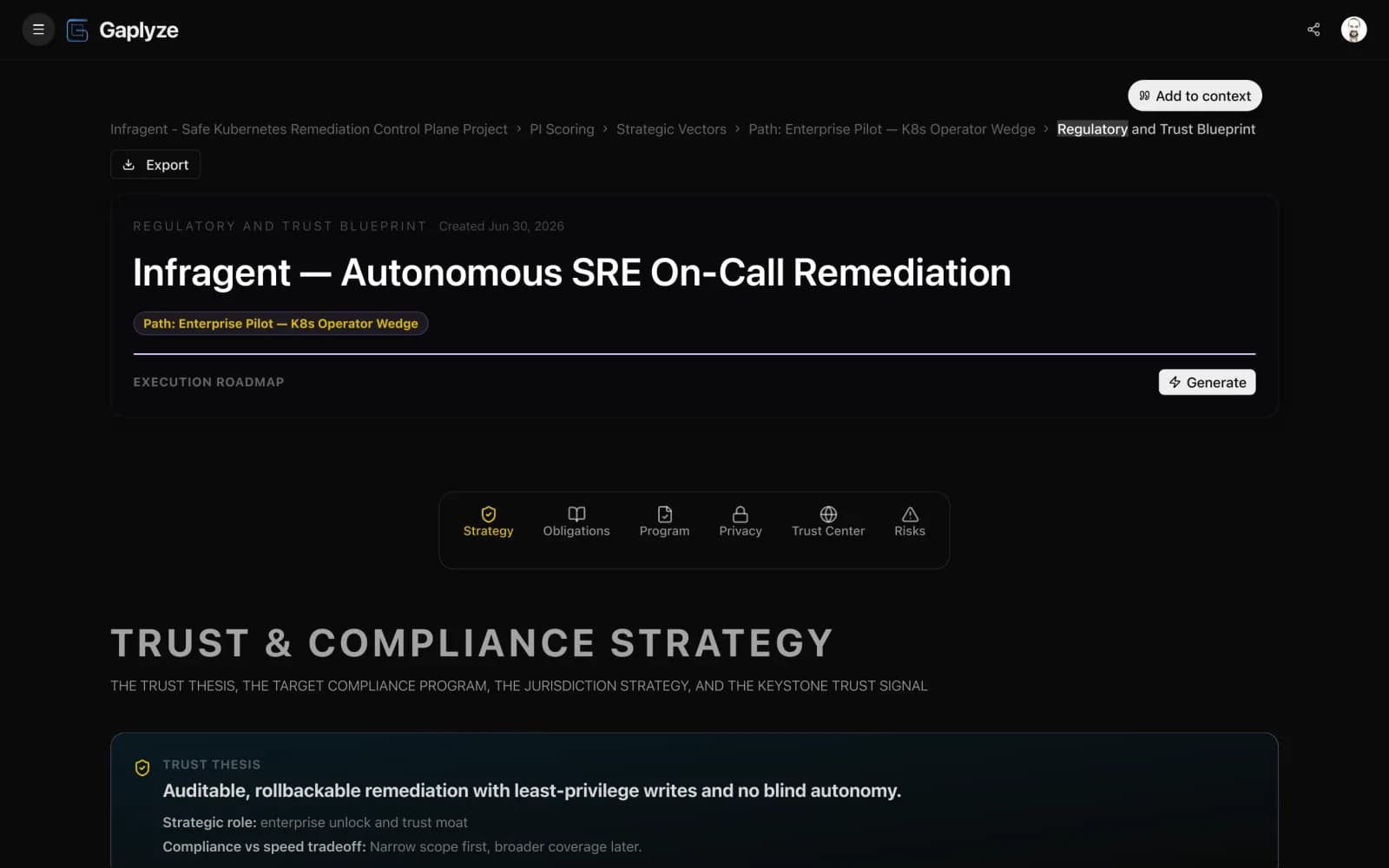 Regulatory & Trust Blueprint — System Blueprints · Regulatory & Trust