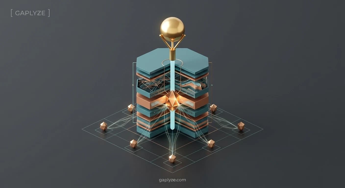 Indie hacker in a creative workspace discovering market opportunities